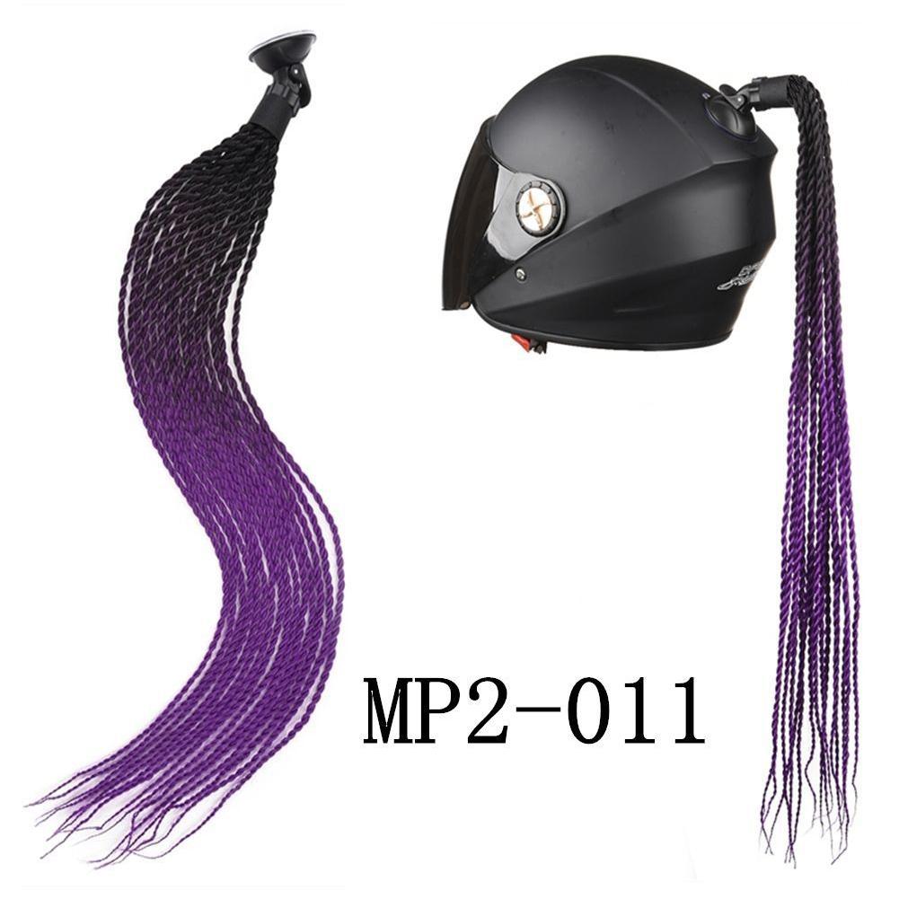 1Pc Motorcycle Helmet Braids Wig Multicolor Loose Wig Ponytail Braid Motorbike Helmet Pigtails Decoration Dual Pigtail Ponytail