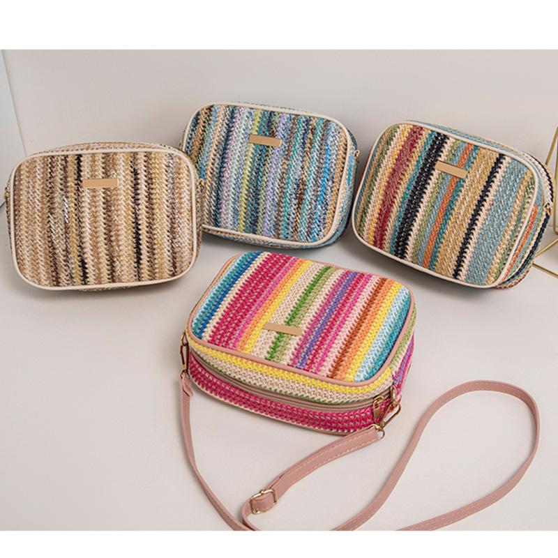 New Minimalist Street Style Woven Straw Bag With Fashionable And Stylish Style, One Shoulder Crossbody Bag