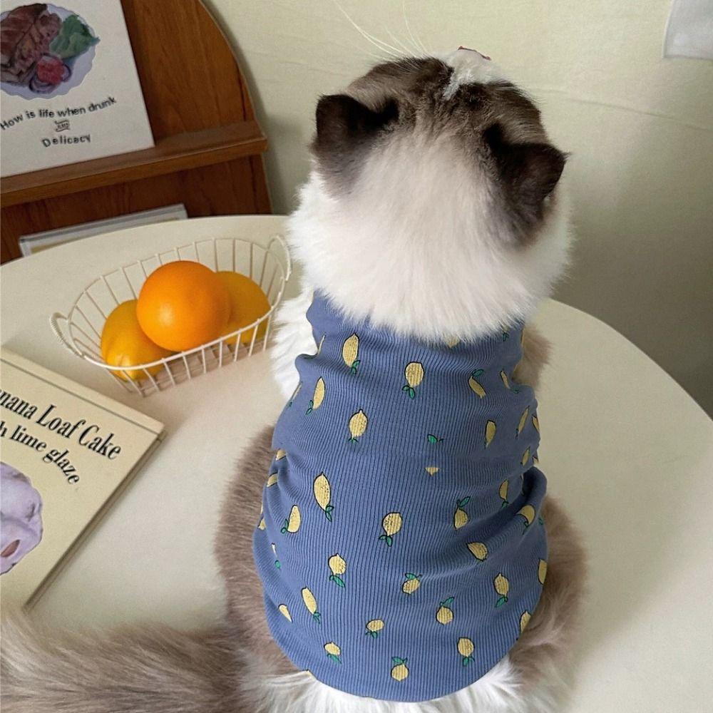 Lemon Pattern Cat Vest Cute Pet T-shirt Pullover Costumes Pet Shirt  Kittens