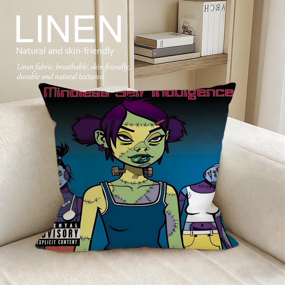

Music Mindless Self Indulgence Cushion Cover Pillowcase Set Pcs x x Breathable Washable Sofa Cushion Cover 30X30cm