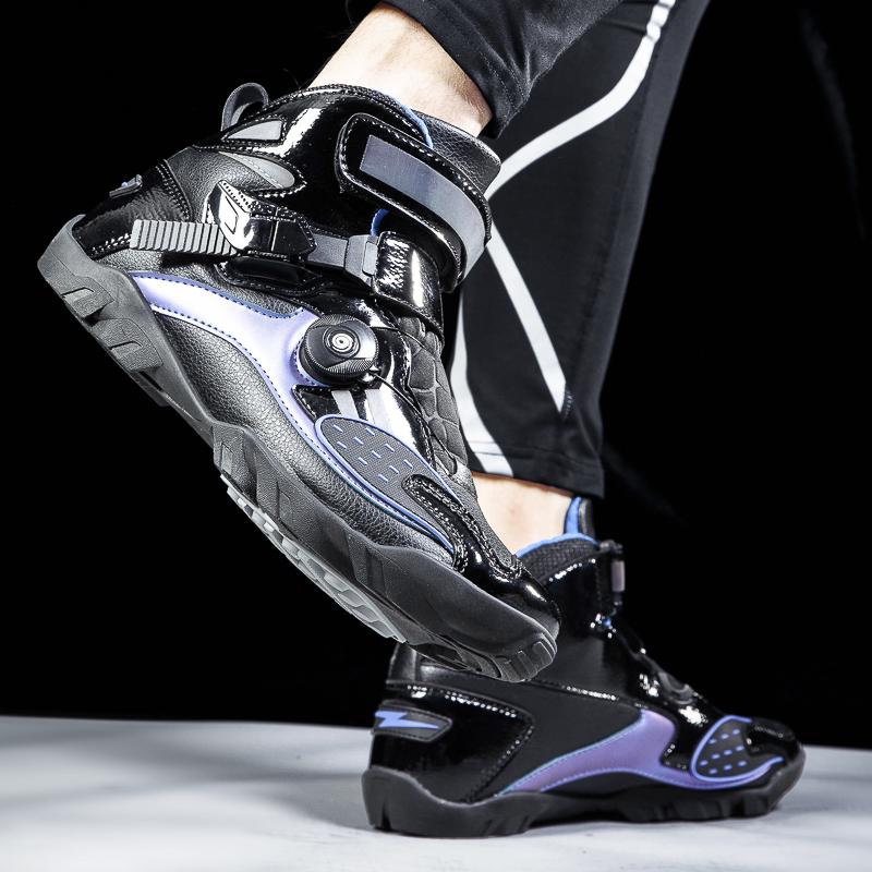 37-48 Pánské/Dámské Vysoké Motocyklové Boty Motocyklové Boty Otočný Knoflík Suchý Zip Cyklistické Boty