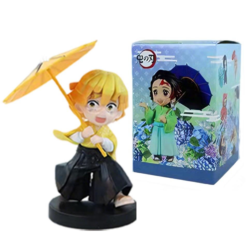 In Stock 12cm Kawaii Demon Slayer Plum Rain Series with Box Handmade Model No Yaiba Kamado Nezuko Action Figure Ornament Gift