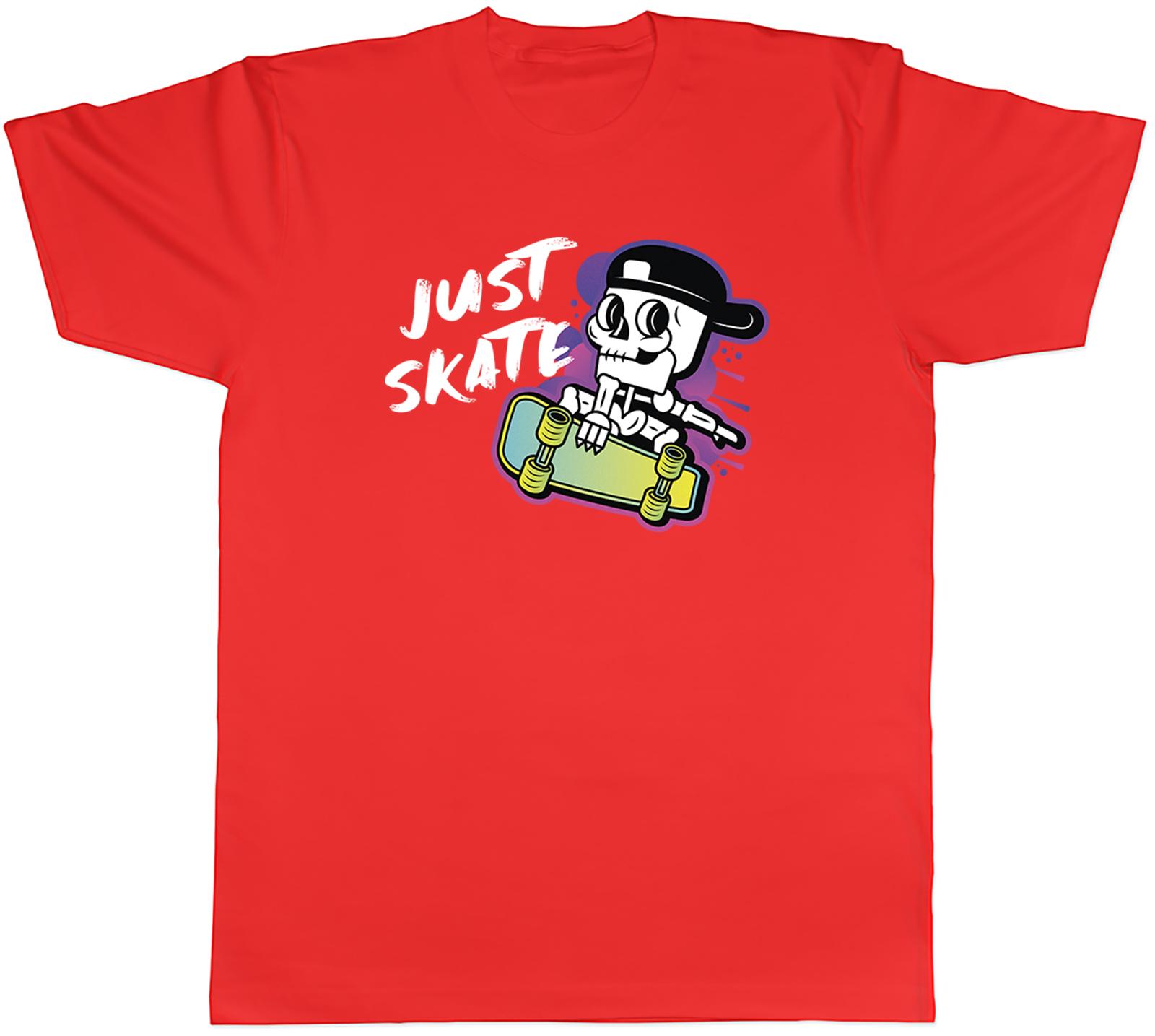 Just Skate Unisexs TShirt Skeleton Skateboarder Skater Lover Unisex Tee Gift S