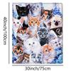 Cute Cat Print Microfiber Blanket – Super Soft Lightweight Throw for Bed, Sofa, Camping or Picnic – Warm Winter Plush Blanket