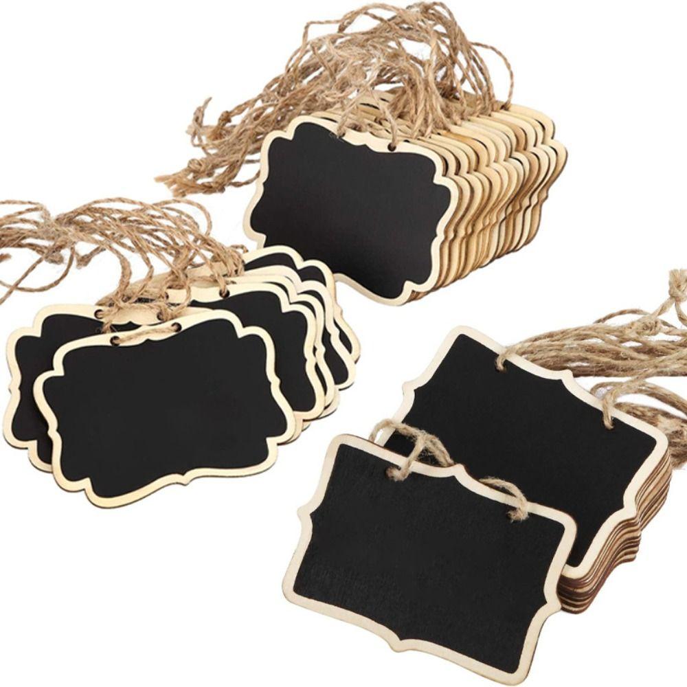 20Pcs Wooden Mini Double-Sided Blackboards Hanging Wedding Venue Card Chalkboard Memo Board  Home