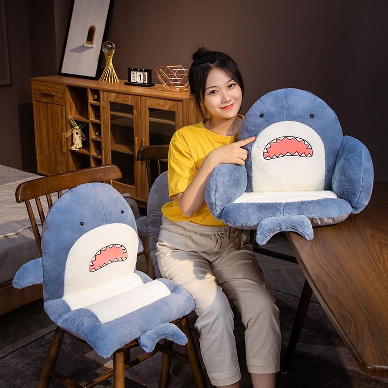 Shark Cartoon Adorable Design Plush Seat Cushion For School And Use Offices