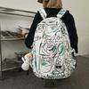 Fashion graffiti print schoolbag female cool backpack simple college high school backpack