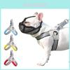 Adjustable Polyester Dog Chest Harness With Glow Reflective Strips For Safe Night Walks