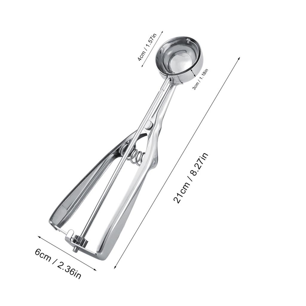 1PC Stainless Steel Trigger Ice Cream Scoop Easy Release Scoop for Ice Cream Fruit Cookie Dough