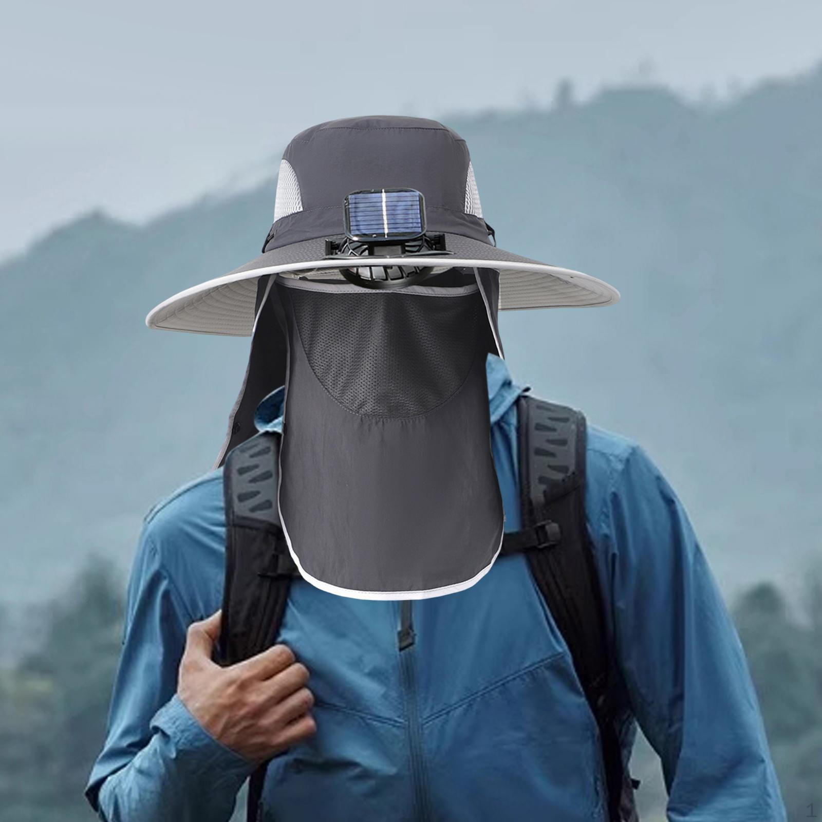 

Cooling Fan Hat with Face Protection for Anglers темно-сірий