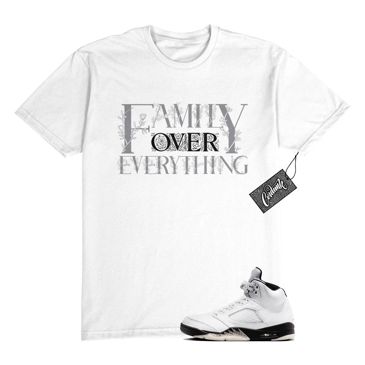 5 Reverse Metallic White Black T Shirt Match FAM 100