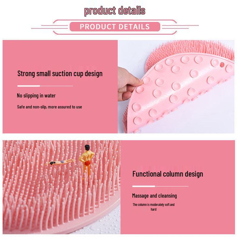Silicone Foot Scrub & Back Massage Pad for Shower or Bath