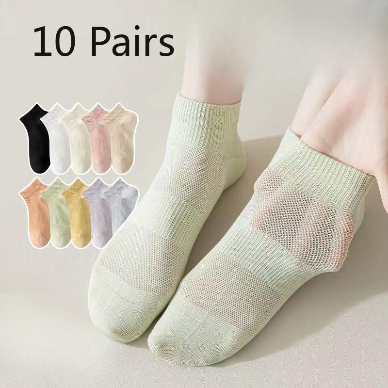 

10 пар женских тонких сетчатых дышащих антибактериальных хлопковых носков короткой длины для весны и лета 10 Pairs