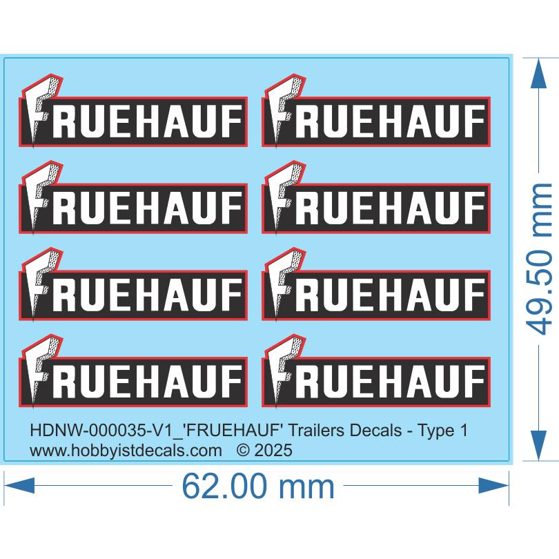 FRUEHAUF  Trailers Decals - Type 1