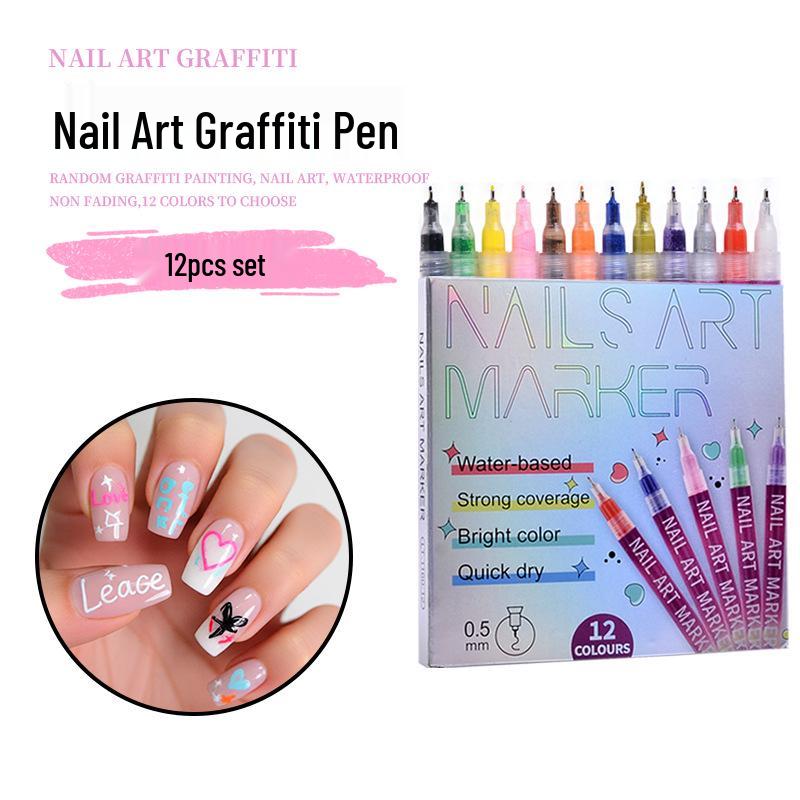 Multi-color 0.5mm Nail Art Graffiti Pen for DIY Line Drawing and Color Painting