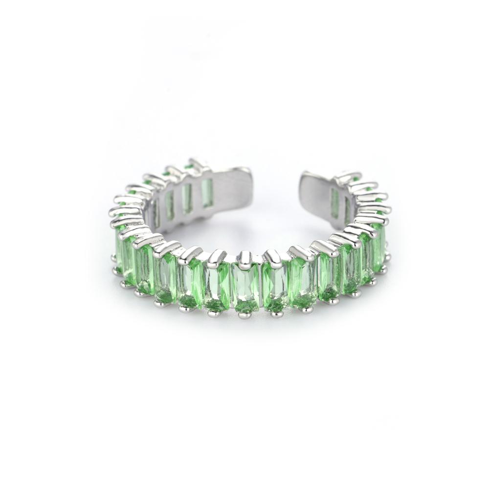 Y2K Colorful Zircon Stainless Steel Rings for Women Silver Color Open Finger Ring Wedding Jewelry Punk Hip Hop Accessories Gifts
