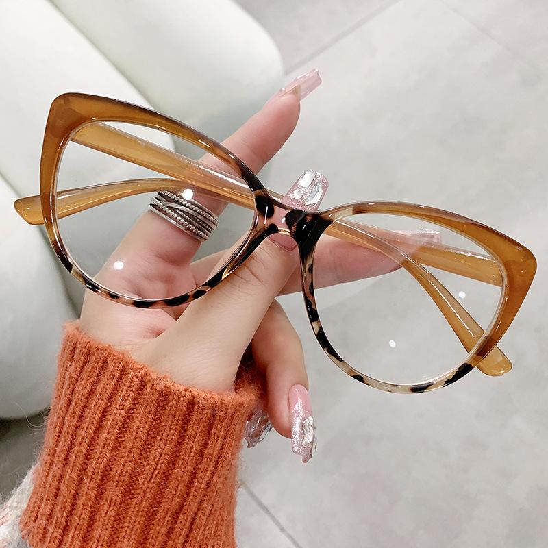 Women Anti Blue Rays Glasses Fashion Cat Eye Computer Goggles Big Frame Eyeglasses Vision Care Blue Light Blocking Eyewear