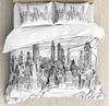 New York Bedding Set Comforter Duvet Cover Pillow Shams NYC That Never Sleeps Reflections On Manhat Bedding Cover Double Bed Set