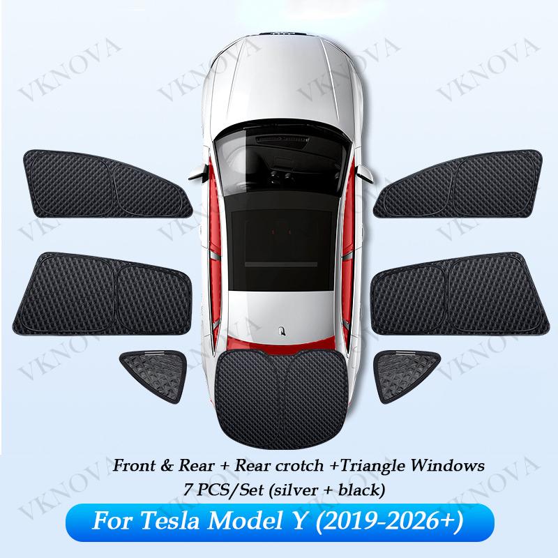 For Tesla Model YL 3 Y Juniper Highland 2025-2017 Upgraded Sunshade Side Window Shade Cover Windshield Sun Visor Privacy CampingWindshield Sunshades