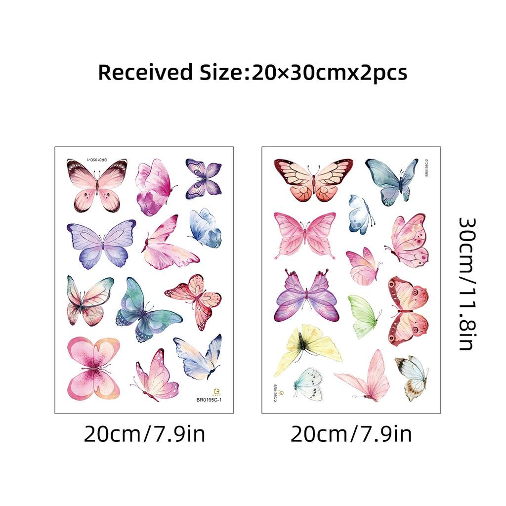 1Pc Watercolor Butterflies Wall Stickers Room Decor for Kids Room Bedroom Wall Decoration Nursery Living Room Wall Decals DIY