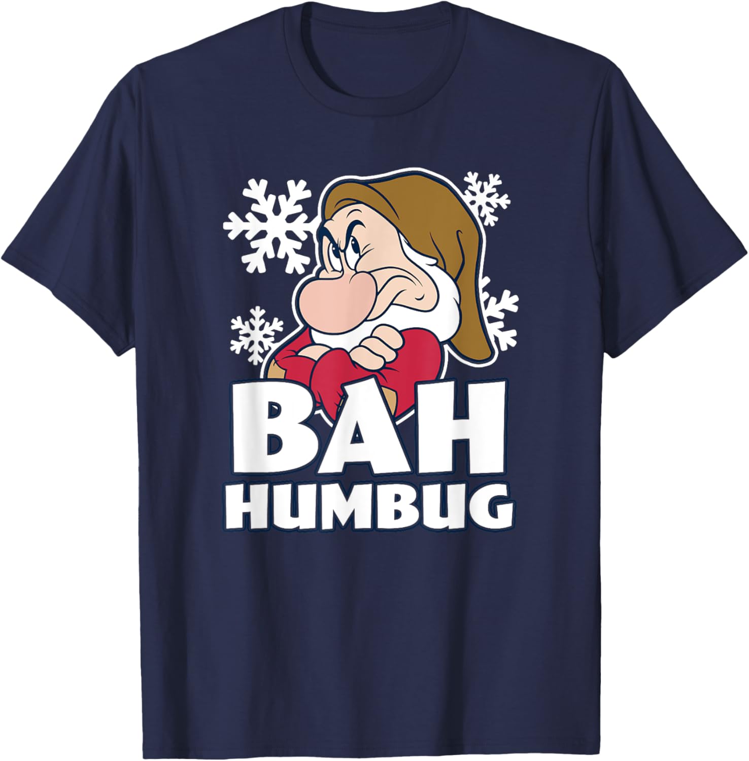 Hot Fashion Casual Disney Snow White & The Seven Dwarfs Christmas Grumpy Humbug T-Shirt S-4XL Summer XXXXL темно-синий