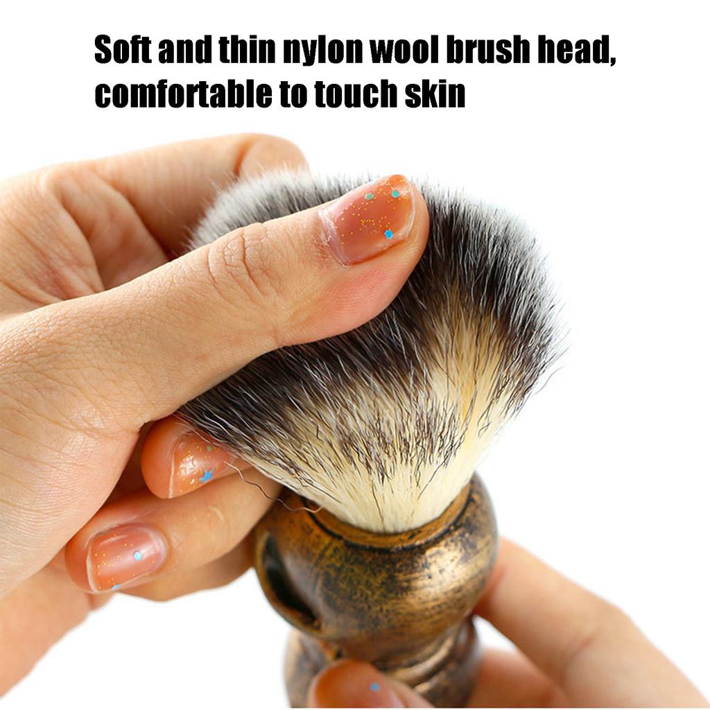 Men s Shaving Brush with Skeleton Shape Handle Facial Beard Cleaning Grooming Shave Tool