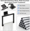 Stainless Steel Towel Ring Wall Mounted Square Towel Holder Hand Towel Hanger Bath Towel Rack for Kitchen Bathroom Toilet