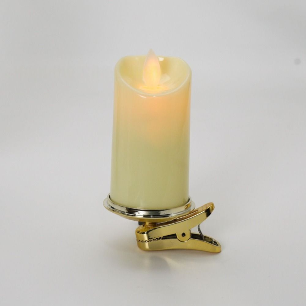 Flickering Candle Flame Clip on Candles for Christmas Trees Plastic LED Light Candle Holder Window Candlesticks Detachable Clips