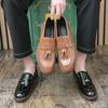 Fashion European Retro Tassel Shoes Men Casual Comfortable Fashionable Small Leather Shoes Men Business Brand Lefu Shoes Size 38-47