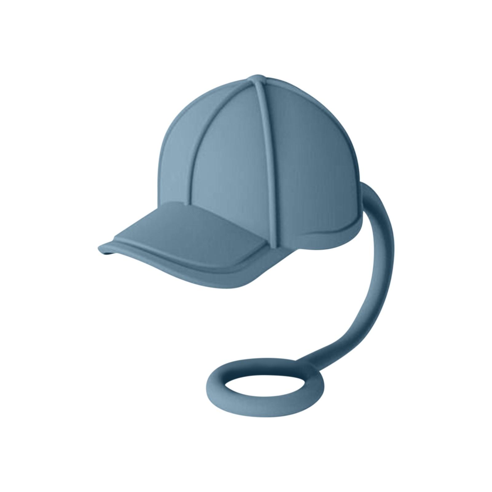 

Силиконовая соломенная крышка в форме шляпы, украшение для палочки для перемешивания кофе, украшение для коктейля, многоразовая силиконовая соломинка One Size синий