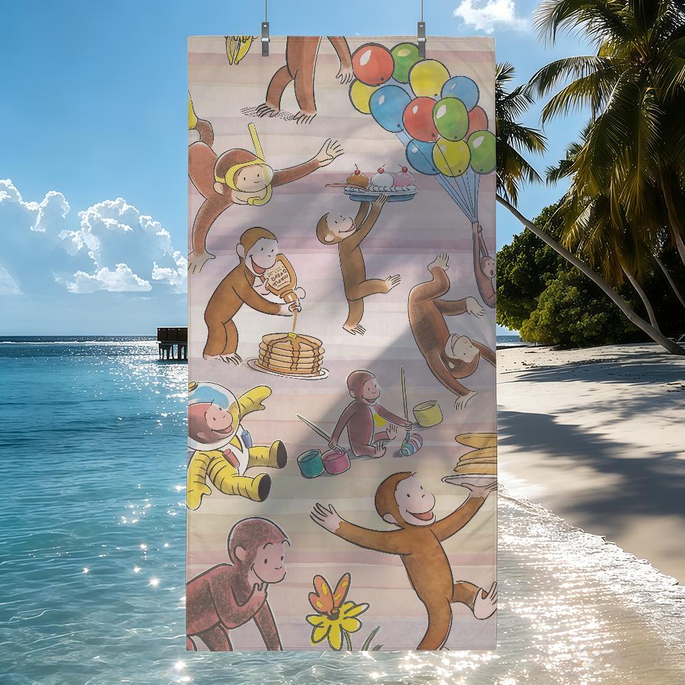 Cartoon C-Curious G-George Towel Quick Drying Beach Towels Are Suitable For Swimming Pools Camping Yoga And The Gym