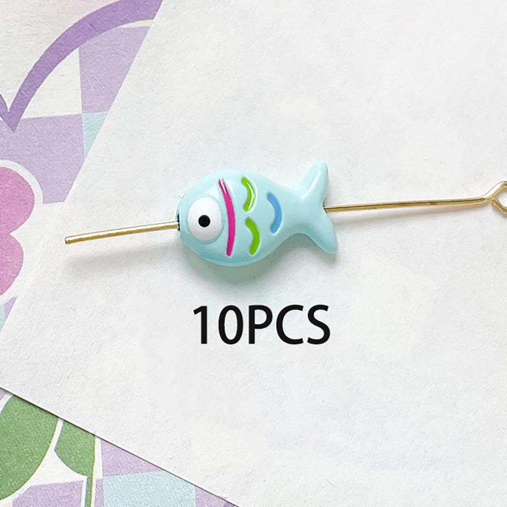 10pcs Handmade Craft Mini Fish Beads Cartoon Jewelry Making Material Bracelet Making Kit