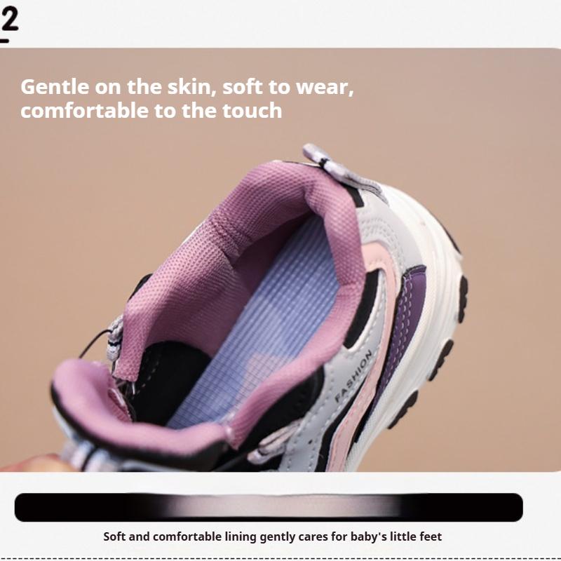 Spring and Autumn New Running Girls Fashionable Versatile Cartoon Comfortable Soft Sole Sports Shoes