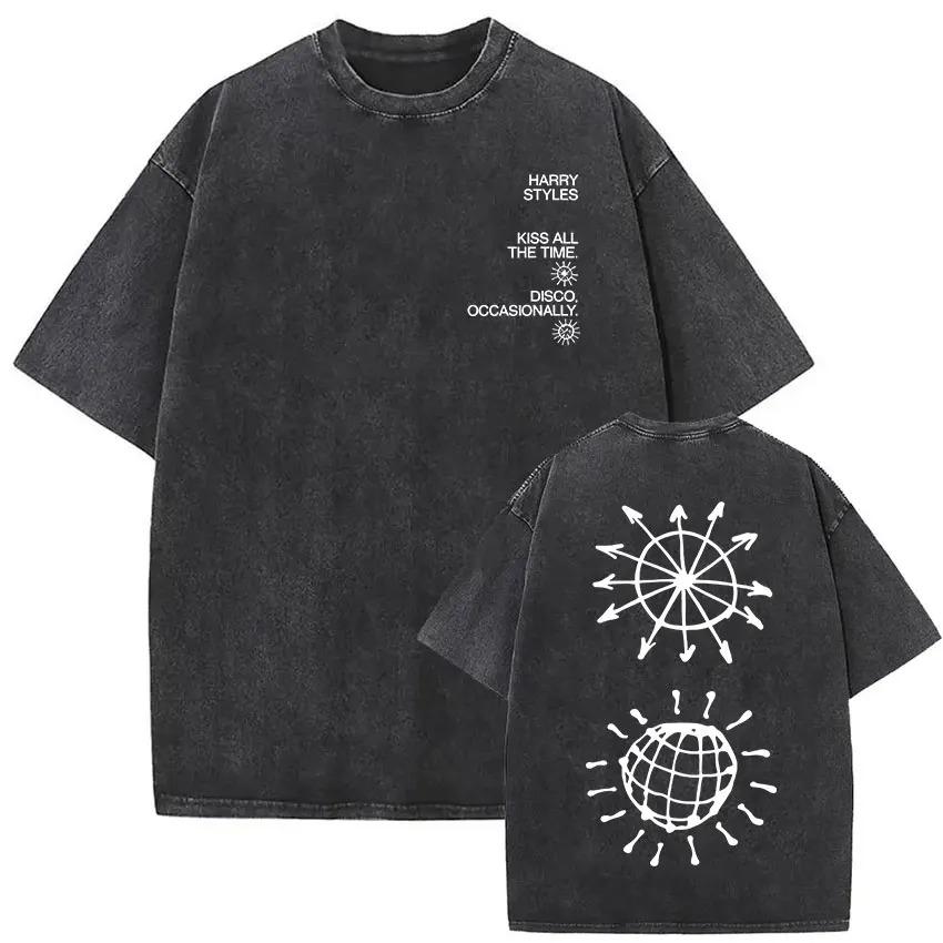 Simple Chic Street Clothing Harry Styles We Belong Together Tour 2026 Vintage Gewassen T-shirt Mannen Vrouwen Popmuziek Fans Mode Kleding Korte Mouw T-shirt M bruin