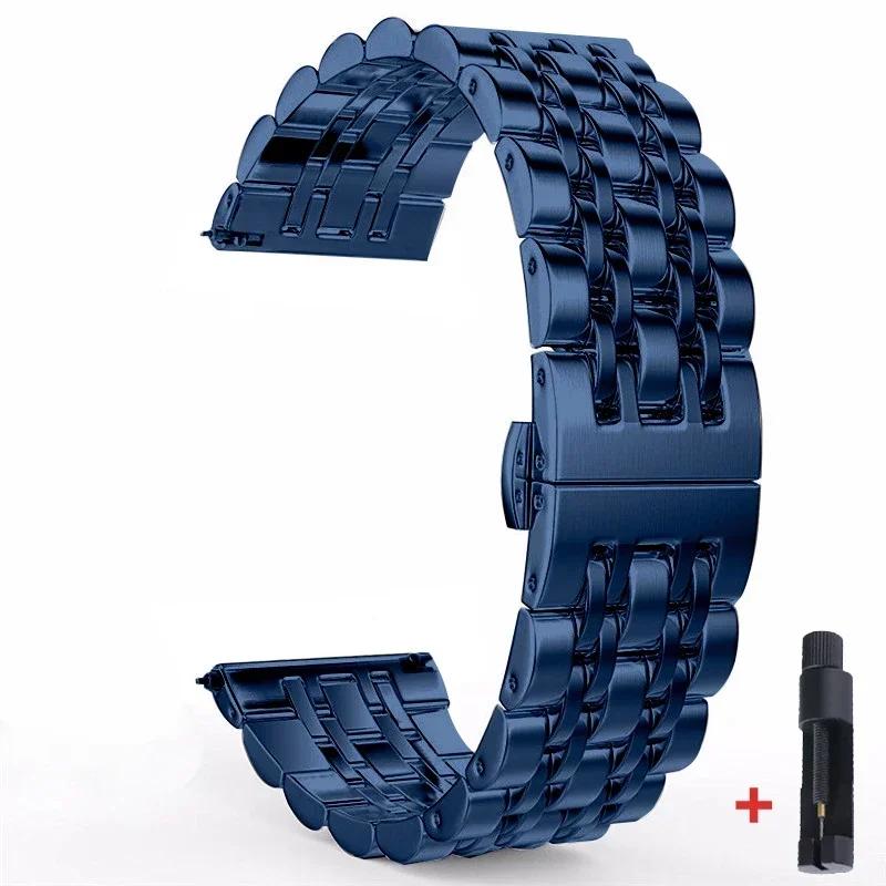 22mm 20mm Band for Samsung Galaxy Watch 3 4 5 45mm Gear S3 46mm 42mm Active2 40 44mm Stainless Steel Strap for Amazift BIP 2 GTR