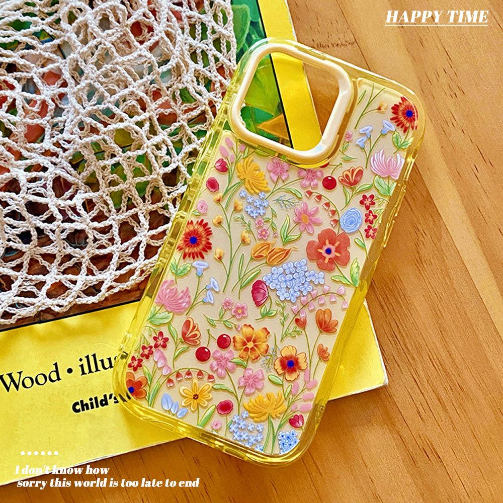 Full Screen Flowers Suitable for IPhone16 Mobile Phone Case Apple 15 Protective Case 14pro Anti fall 13 Small Clear 12 Hard