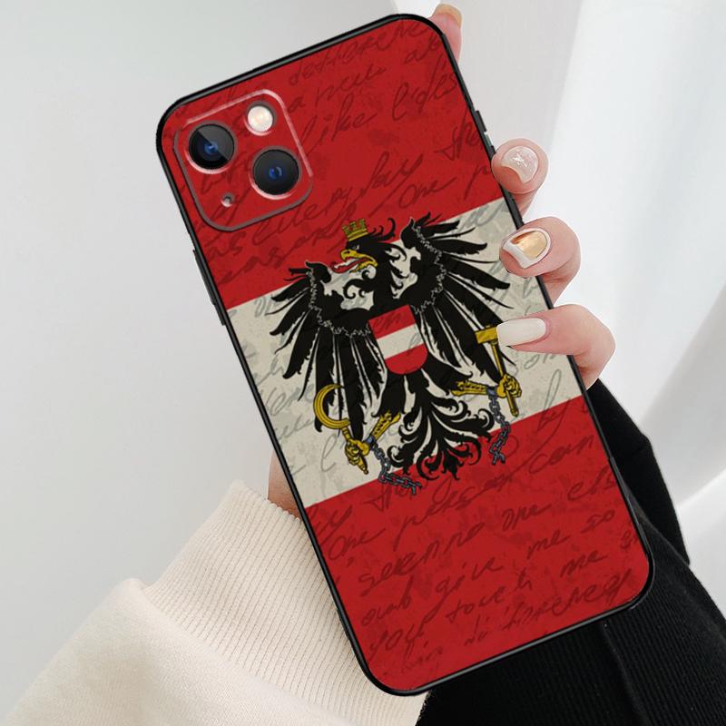 Austria Flag Phone Case For iPhone 15 Pro Max 14 13 12 11 16 Pro Max Mini XR 15 16 Plus 16e Cover Coque