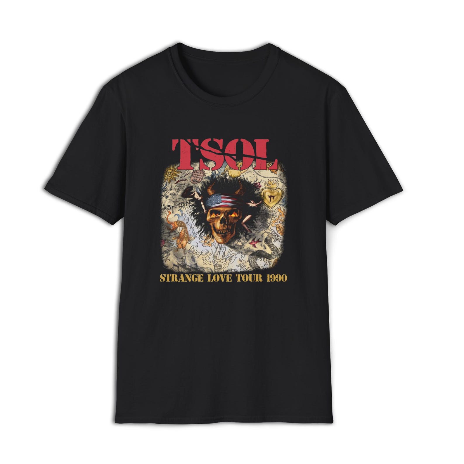 TSOL Strange Love Tour 90 T shirt, True Sounds of Liberty, 80s Punk Rock M