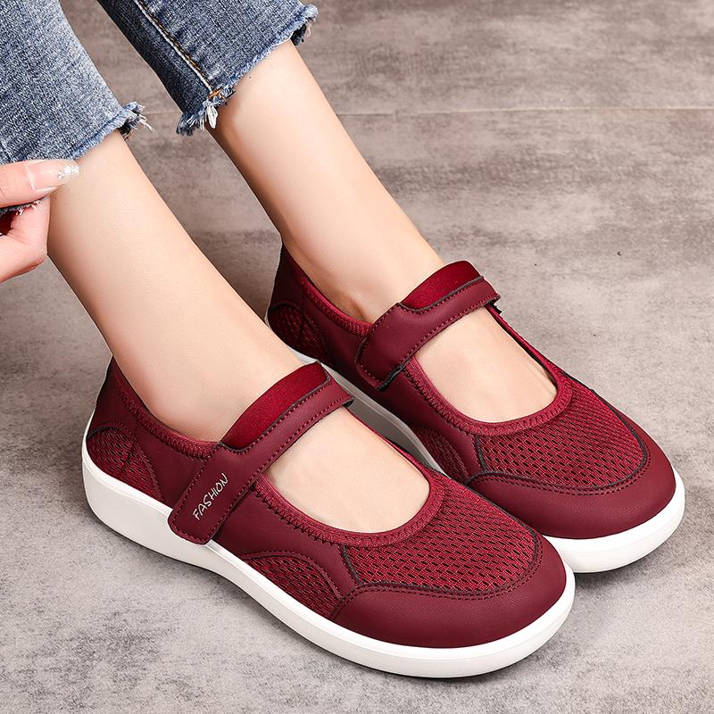 

Women s shoes, women s summer casual sports shoes, Velcro, breathable, soft, non slip, running, fitness, free shipping 36 червоний