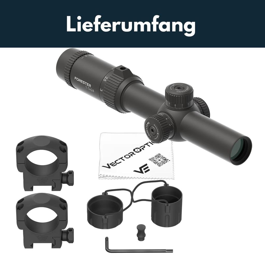 Vector Optics GEN2 Forester Fiber Forester 2nd Generation Fiber Reticle 1-5x24 SCOC-54 [2025 Model]