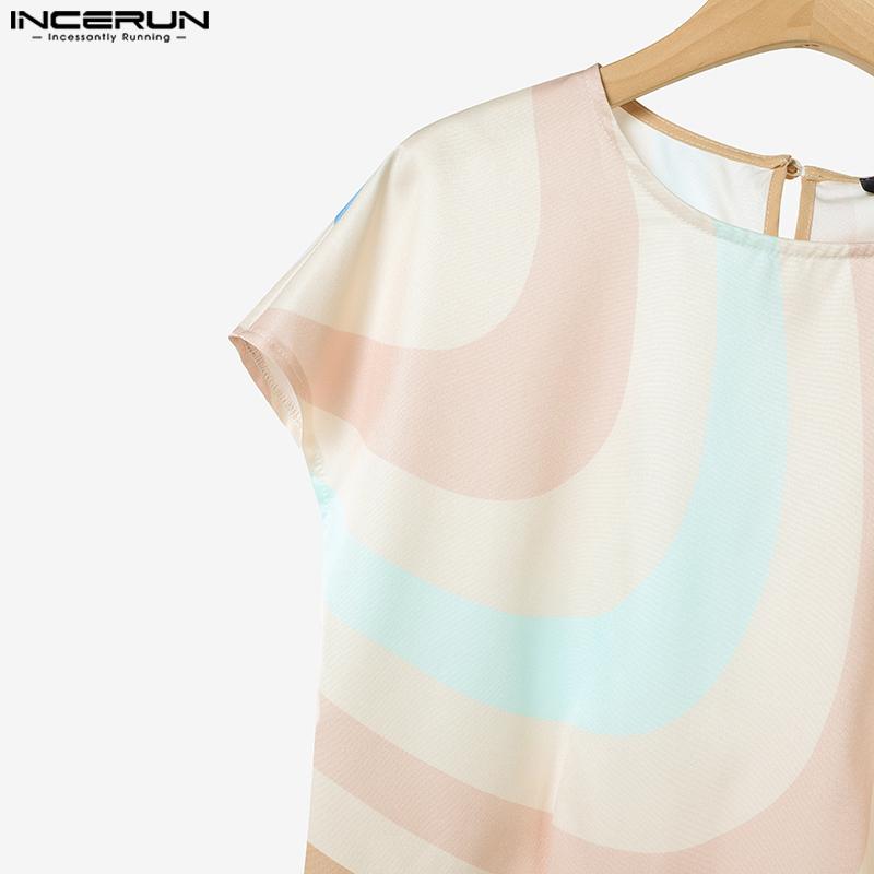 ZANZEA Damen Kurzarm Print Bluse und Hose Lässige Zweiteiler Anzugsets