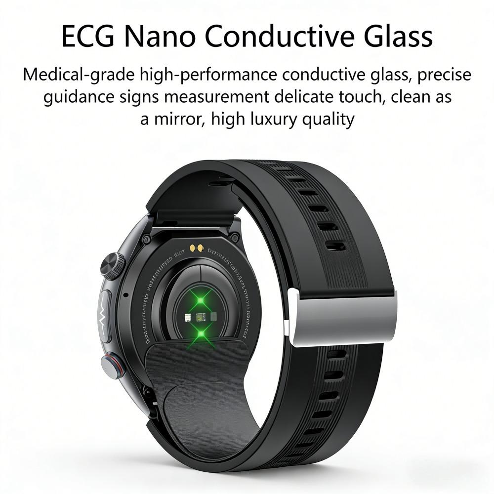 SACOSDING Nové chytré hodinky pro muže, ženy, typ vzduchové pumpy a airbagu, test krevního tlaku, 1,43palcový AMOLED displej EKG, volání přes Bluetooth