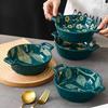 Diruien Ceramic 8-Inch Double-Handle Bowl