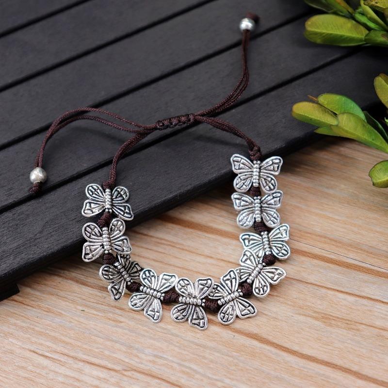 Hand-woven bracelets, retro and versatile for men and women, adjustable bracelets, small fish butterfly bracelets, accessories.