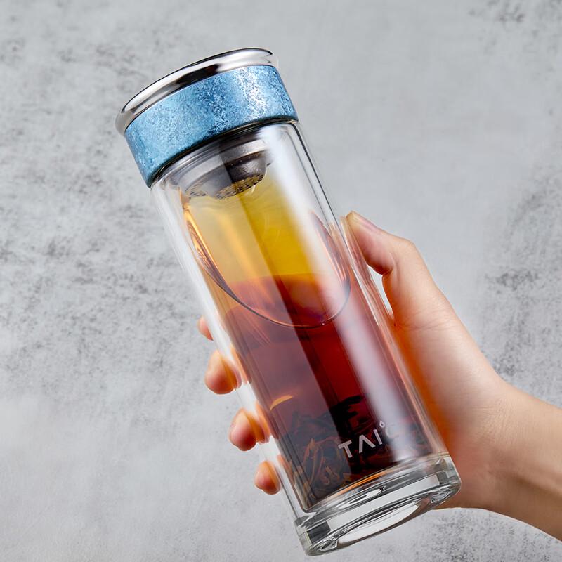 TAIC Pure Titanium Double-Layer Glass Tea Cup