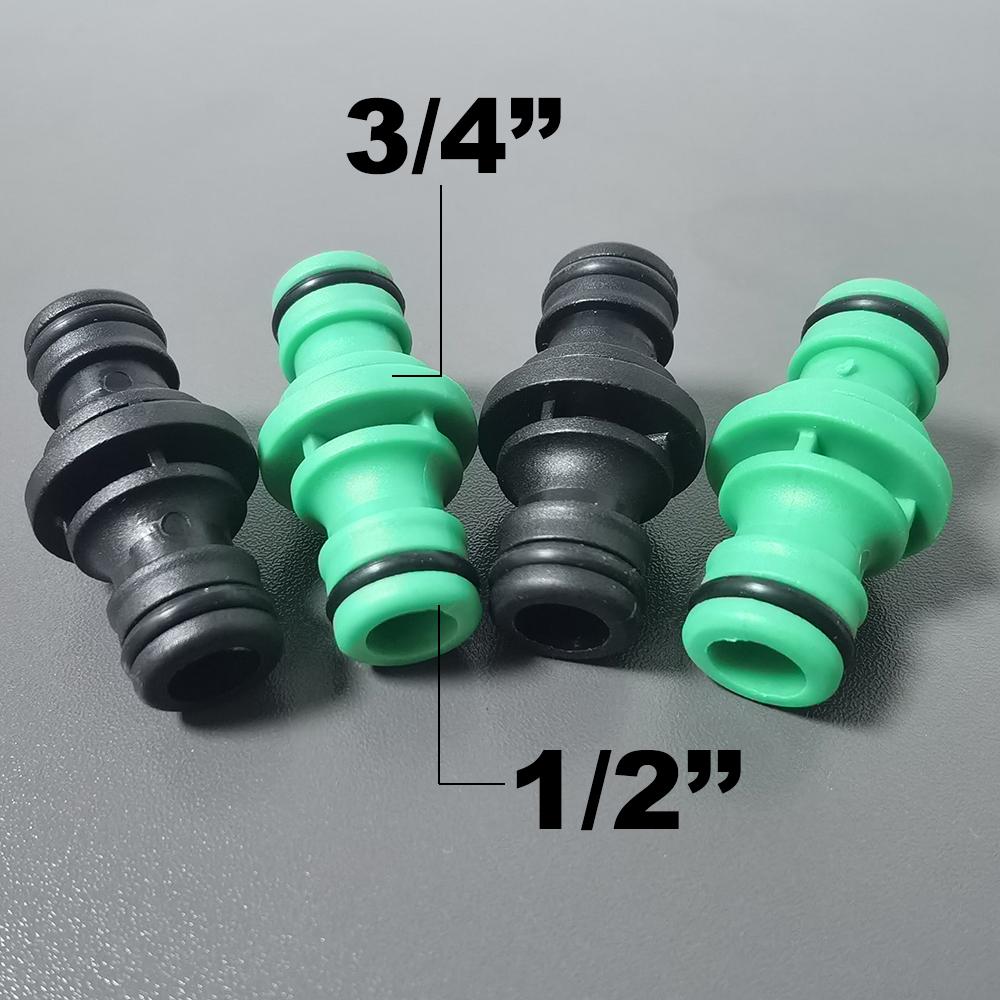 12Pc 1.6cm/0.63in 3/8'' quick connect bidirectional nipple garden irrigation water pipe joint drip irrigation adapter faucet IBC