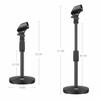 Moukey MMs-2 Desktop Microphone Stand, 12.5-18.5 inches (32-47cm) Height Adjustable, with Conversion Screws, Compatible with Blue Yeti, Snowball, SM57