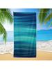 Green wave printed beach towel, ultra-fine fiber, fast drying, high water absorption - beach, swim pool, travel choice-sea towel