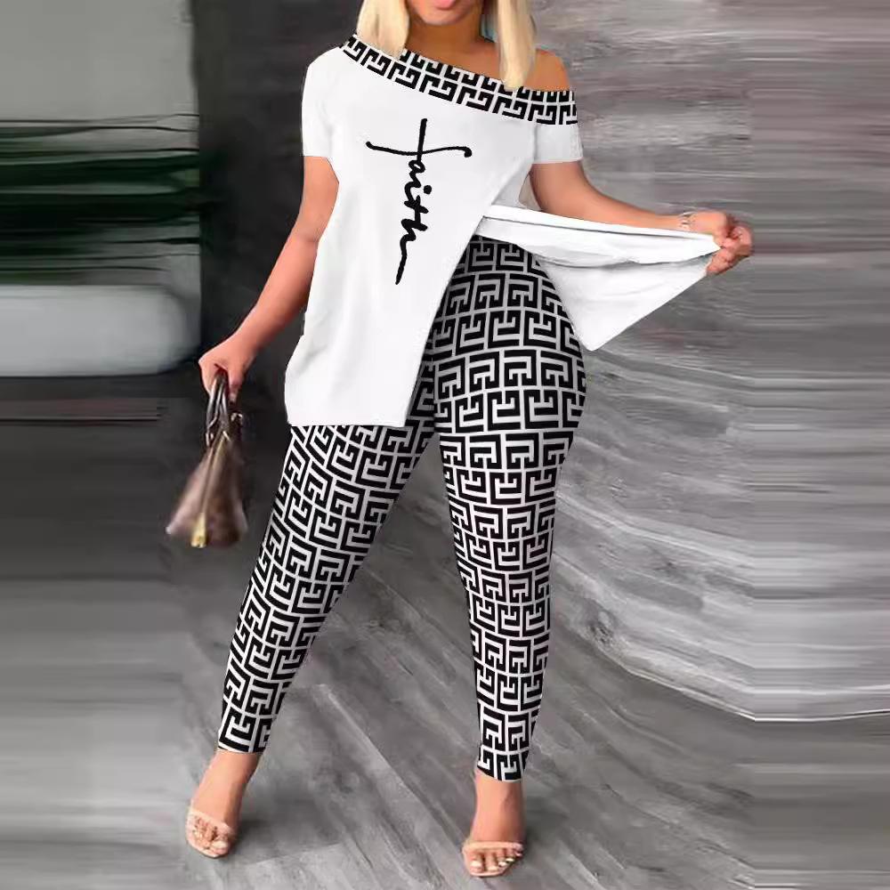 2024 Autumn Women's European & American Two-Piece Irregular Fashion Long Pants Set