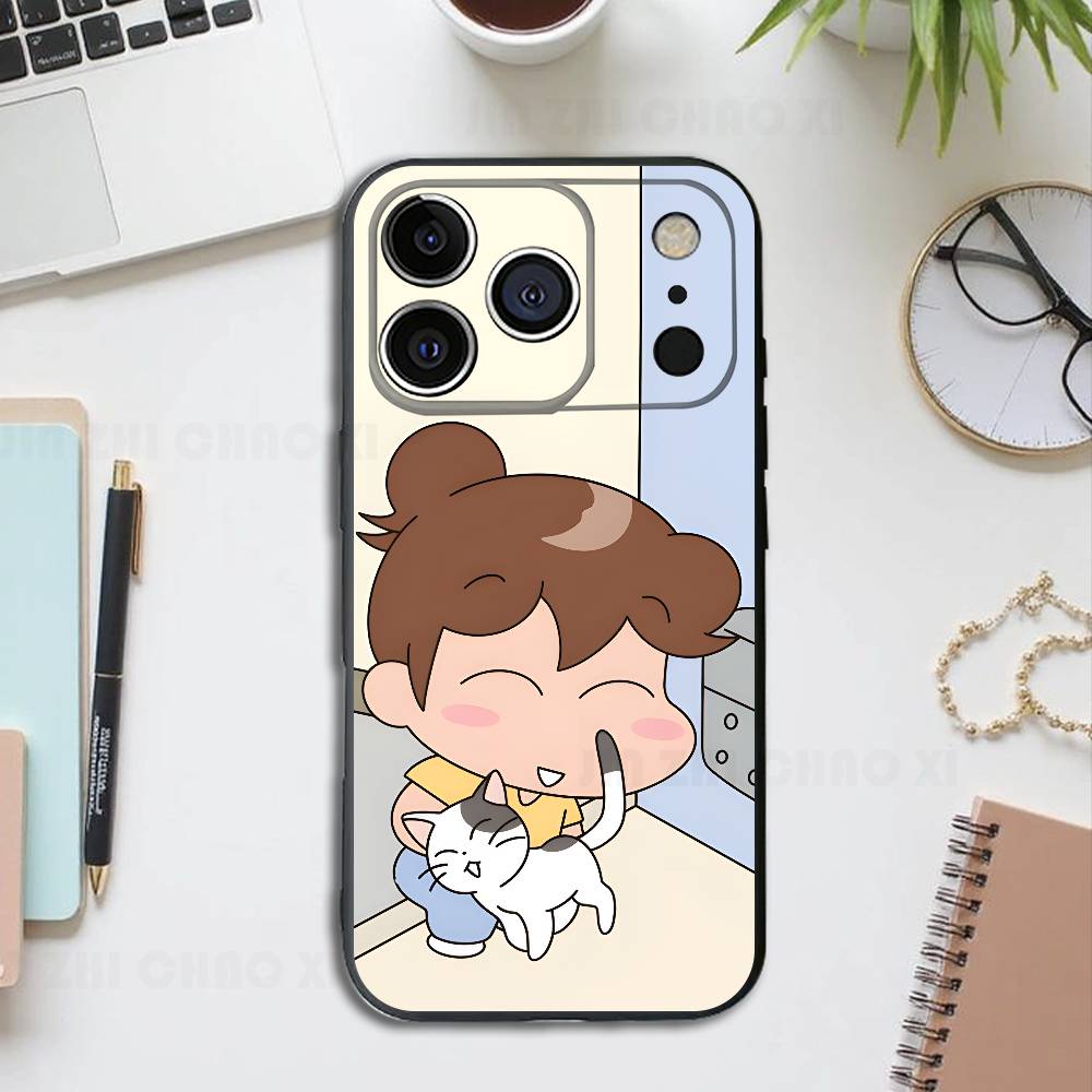 

A-Atashinchi M-Midori Mikan Silicone Soft Phone Case For IPhone17 16 15 14 13 12 11 Pro Max Plus X XR SE Cover iPhone17
